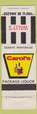 Matchbook Cover - Wally's Carol's Liquor Effingham IL