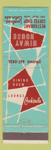 Matchbook Cover - Hiway House Restaurant Loveland Colorado
