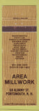 Matchbook Cover - Area Mill Work Portsmouth NH