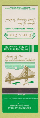 Matchbook Cover - Golden Gate Casino Hotel Las Vegas NV