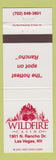 Matchbook Cover - Wildfire Casino Las Vegas NV