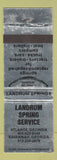 Matchbook Cover - Landrum Spring Service Atlanta Savannah GA WEAR