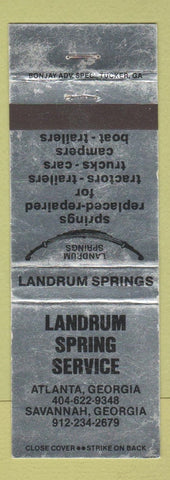 Matchbook Cover - Landrum Spring Service Atlanta Savannah GA WEAR