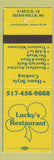 Matchbook Cover - Lucky's Restaurant Irish Hills MI