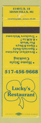Matchbook Cover - Lucky's Restaurant Irish Hills MI