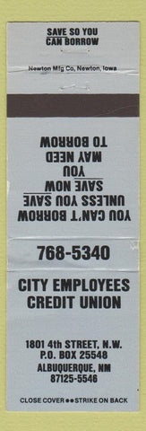 Matchbook Cover - City Employees Credit Union Albuquerque NM