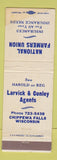 Matchbook Cover - National Farmers Union Chippewa Falls WI WORN