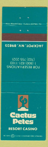 Matchbook Cover - Cactus Petes Resort Casino Jackpot NV
