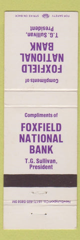 Matchbook Cover - Foxfield National Bank