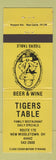 Matchbook Cover - Tigers Table Restaurant New Middletown OH