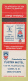 Matchbook Cover - Custer Motel Custer SD