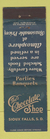 Matchbook Cover - Chocolate Shop Sioux Falls SD