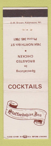 Matchbook Cover - Staffordshire Inn Kalamazoo MI