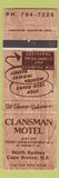 Matchbook Cover - Clansman Motel North Sydney Cape Breton NS