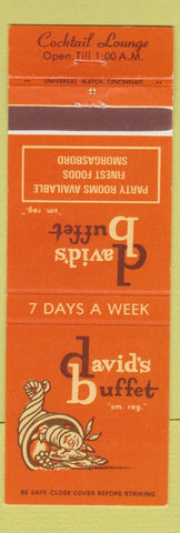 Matchbook Cover - David's Buffet Evendale OH