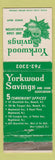 Matchbook Cover - Yorkwood Savings Loan Newark NJ WEAR