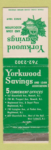 Matchbook Cover - Yorkwood Savings Loan Newark NJ WEAR