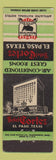 Matchbook Cover - Hotel Cortez El Paso TX