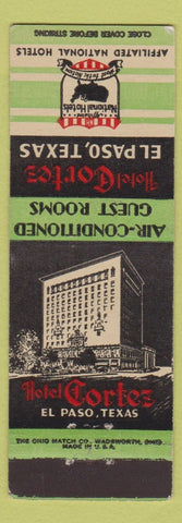 Matchbook Cover - Hotel Cortez El Paso TX