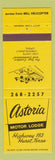 Matchbook Cover - Astoria Motor Lodge Hurst TX