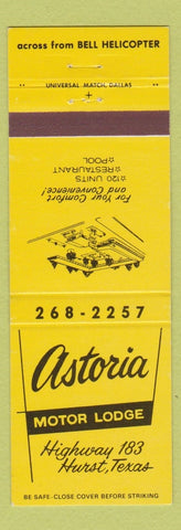 Matchbook Cover - Astoria Motor Lodge Hurst TX
