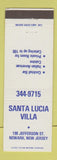 Matchbook Cover - Santa Lucia Villa Italian restaurant Newark NJ