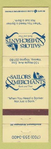 Matchbook Cover - Sailors and Merchants Bank Trust Vienna VA WEAR