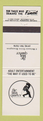 Matchbook Cover - Latin Quarter Strip Club Brampton ON girlie