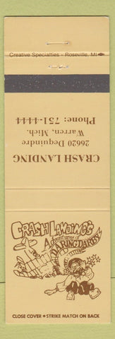 Matchbook Cover - Crash Landing Warren MI
