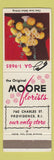 Matchbook Cover - Moore Florists Flowers Providence RI