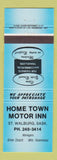 Matchbook Cover - Home Town Motor Inn ST Walburg SK blue