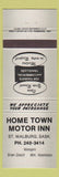 Matchbook Cover - Home Town Motor Inn ST Walburg SK gray