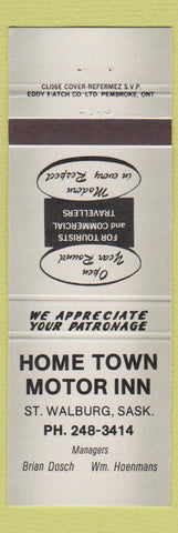 Matchbook Cover - Home Town Motor Inn ST Walburg SK gray