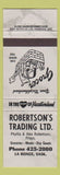 Matchbook Cover - Robertson's Trading Grocery LA Ronge SK gray