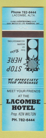 Matchbook Cover - Lacombe Hotel AB blue