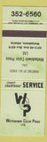 Matchbook Cover - Wetaskiwin Color Press Printing AB green