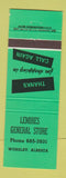 Matchbook Cover - Lemires General Store Worsley AB green
