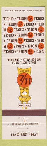 Matchbook Cover - Circle 7/11 Motel Ricky's Restaurant San Diego CA