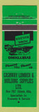 Matchbook Cover - Cashway Lumber Edson AB green