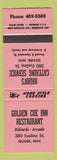 Matchbook Cover - Golden Cue Inn Restaurant Selkirk MB neon orange