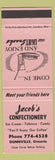 Matchbook Cover - Jacob's Confectionery Dunnville ON pink