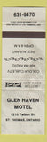 Matchbook Cover - Glen Haven Motel ST Thomas ON grey