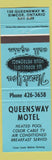 Matchbook Cover - Queensway Motel Simcoe ON