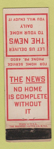 Matchbook Cover - The News Newspaper