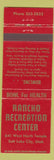 Matchbook Cover - Rancho Recreation Center Salt Lake City UT