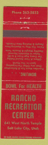 Matchbook Cover - Rancho Recreation Center Salt Lake City UT