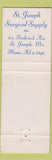 Matchbook Cover - St Joseph Surgical Supply St Joseph MO
