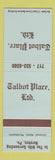 Matchbook Cover - Talbot Place Hershey PA
