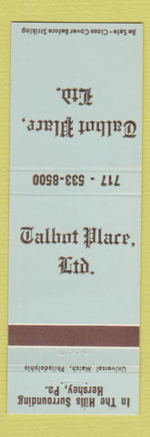 Matchbook Cover - Talbot Place Hershey PA