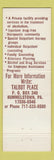 Matchbook Cover - Talbot Place Hershey PA